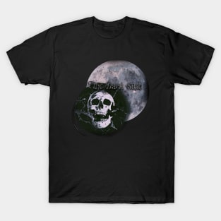 Halloween, aesthetics, skull, devil, ghost, spooky, creepy, skeleton, moon, marble, butterfly, retro, vintage, gothic, horror, dark side T-Shirt